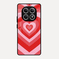 Latte Love Patter Glass Case Cover - Red For Redmi Note 15 5G
