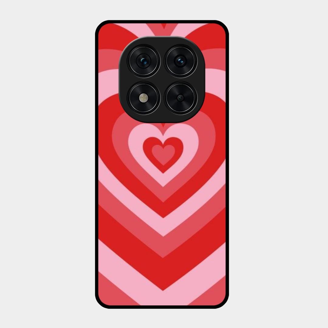 Latte Love Patter Glass Case Cover - Red For Redmi Note 15 Pro Plus 5G