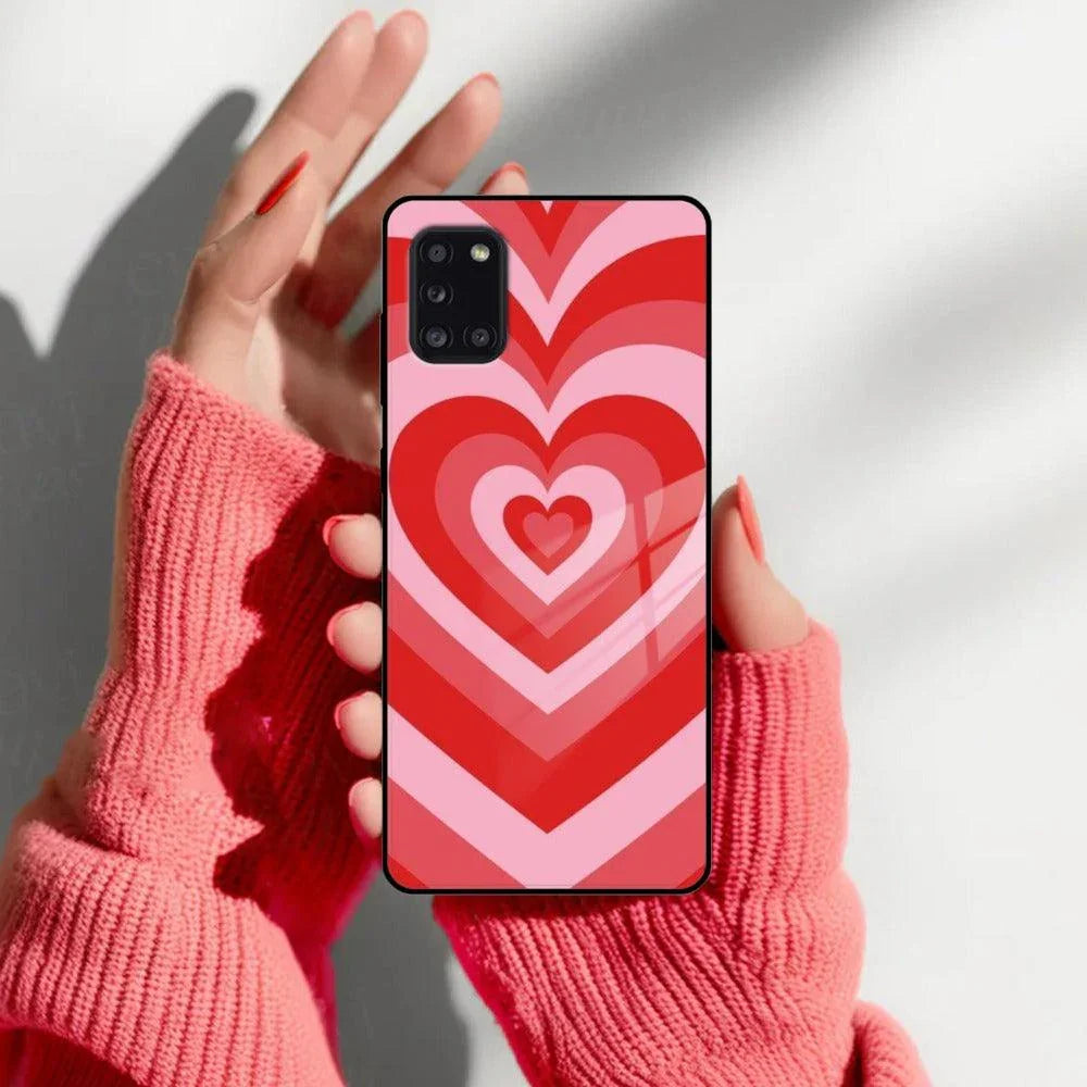 Latte Love Patter Glass Case Cover - Red For Samsung - ShopOnCliQ