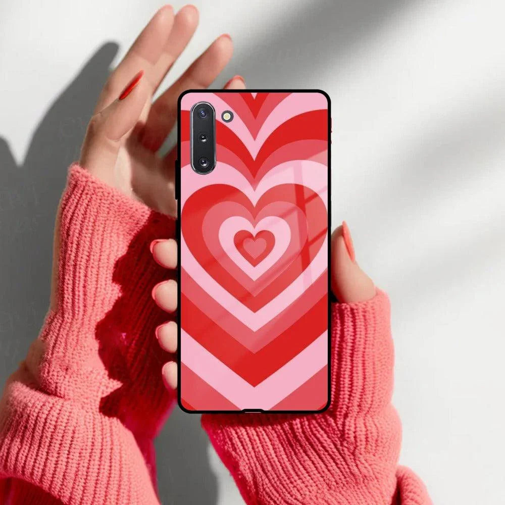 Latte Love Patter Glass Case Cover - Red For Samsung - ShopOnCliQ