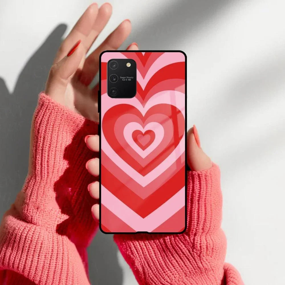 Latte Love Patter Glass Case Cover - Red For Samsung - ShopOnCliQ