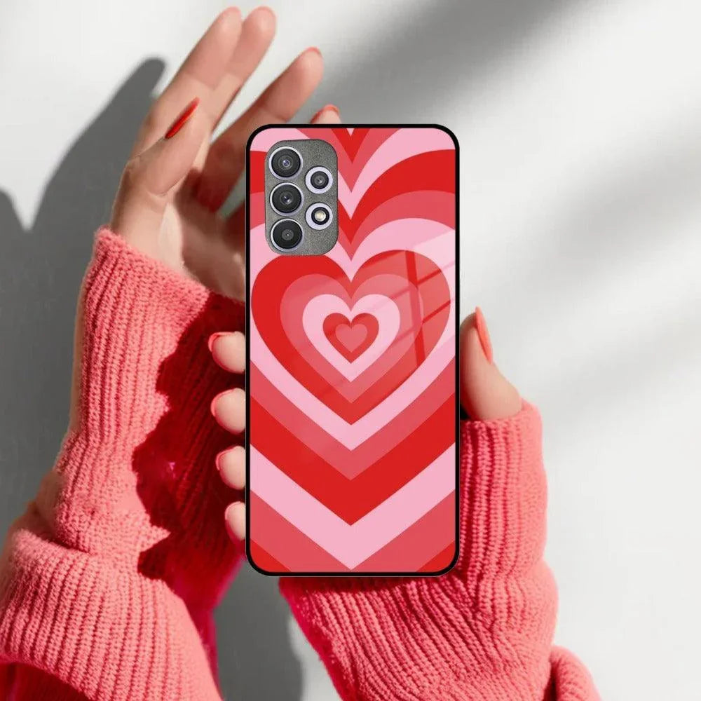 Latte Love Patter Glass Case Cover - Red For Samsung - ShopOnCliQ