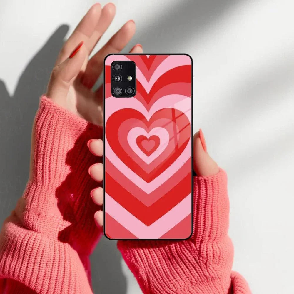 Latte Love Patter Glass Case Cover - Red For Samsung - ShopOnCliQ