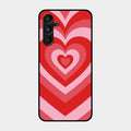 Latte Love Patter Glass Case Cover - Red For Samsung Galaxy A16 5G