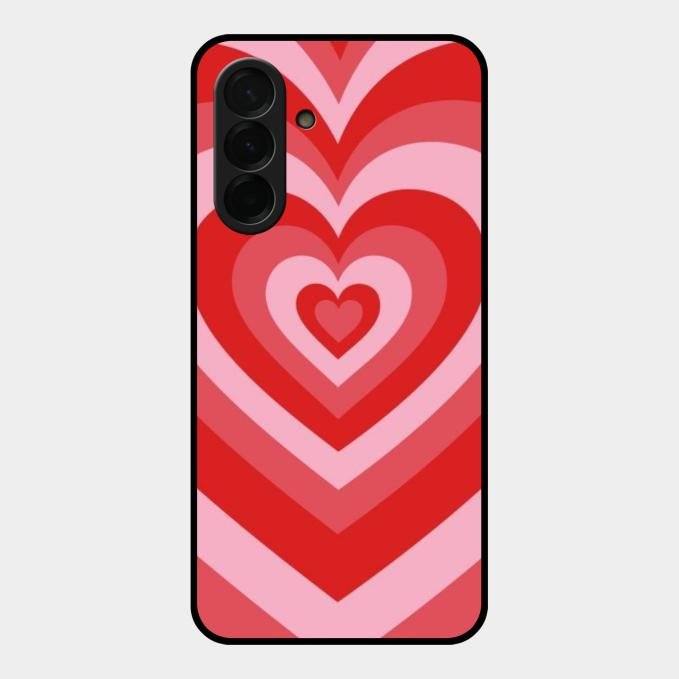 Latte Love Patter Glass Case Cover - Red For Samsung Galaxy A36 5G