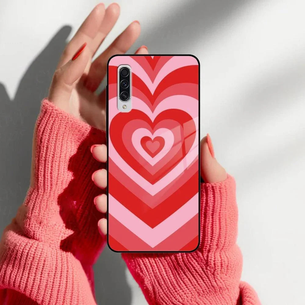 Latte Love Patter Glass Case Cover - Red For Samsung - ShopOnCliQ