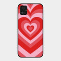 Latte Love Patter Glass Case Cover - Red For Samsung Galaxy F14 5G