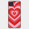 Latte Love Patter Glass Case Cover - Red For Samsung Galaxy F42 5G