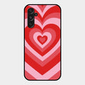 Latte Love Patter Glass Case Cover - Red For Samsung Galaxy M34 5G