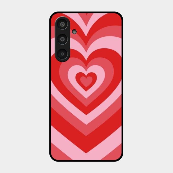 Latte Love Patter Glass Case Cover - Red For Samsung Galaxy M35 5G