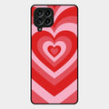 Latte Love Patter Glass Case Cover - Red For Samsung Galaxy M53 5G