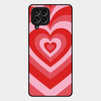 Latte Love Patter Glass Case Cover - Red For Samsung Galaxy M53 5G