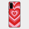 Latte Love Patter Glass Case Cover - Red For Samsung Galaxy S20