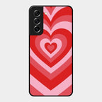 Latte Love Patter Glass Case Cover - Red For Samsung Galaxy S21 Fe 5G