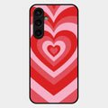 Latte Love Patter Glass Case Cover - Red For Samsung Galaxy S23 Fe 5G