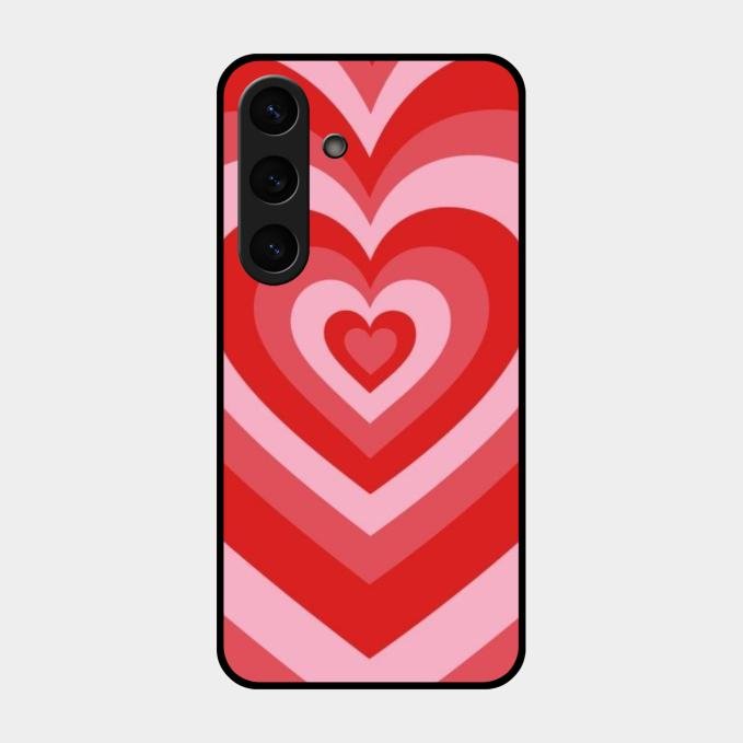 Latte Love Patter Glass Case Cover - Red For Samsung Galaxy S24 Fe 5G