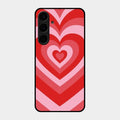 Latte Love Patter Glass Case Cover - Red For Samsung Galaxy S24 Plus 5G