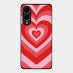 Latte Love Patter Glass Case Cover - Red For Samsung Galaxy S25 Edge 5G