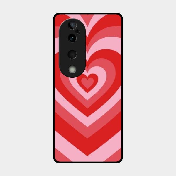 Latte Love Patter Glass Case Cover - Red For Vivo T3 Ultra