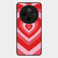 Latte Love Patter Glass Case Cover - Red For Vivo T4 5G