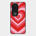 Latte Love Patter Glass Case Cover - Red For Vivo T4 Ultra 5G