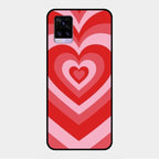 Latte Love Patter Glass Case Cover - Red For Vivo V20