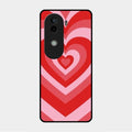 Latte Love Patter Glass Case Cover - Red For Vivo V40E 5G