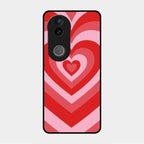 Latte Love Patter Glass Case Cover - Red For Vivo V50E 5G