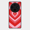 Latte Love Patter Glass Case Cover - Red For Vivo X100 Pro 5G
