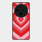 Latte Love Patter Glass Case Cover - Red For Vivo X100 Pro 5G