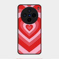 Latte Love Patter Glass Case Cover - Red For Vivo X200 5G