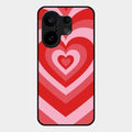 Latte Love Patter Glass Case Cover - Red For Vivo X200 Fe 5G