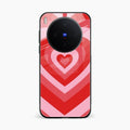 Latte Love Patter Glass Case Cover - Red For Vivo X300 5G