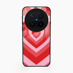 Latte Love Patter Glass Case Cover - Red For Vivo X300 Pro 5G