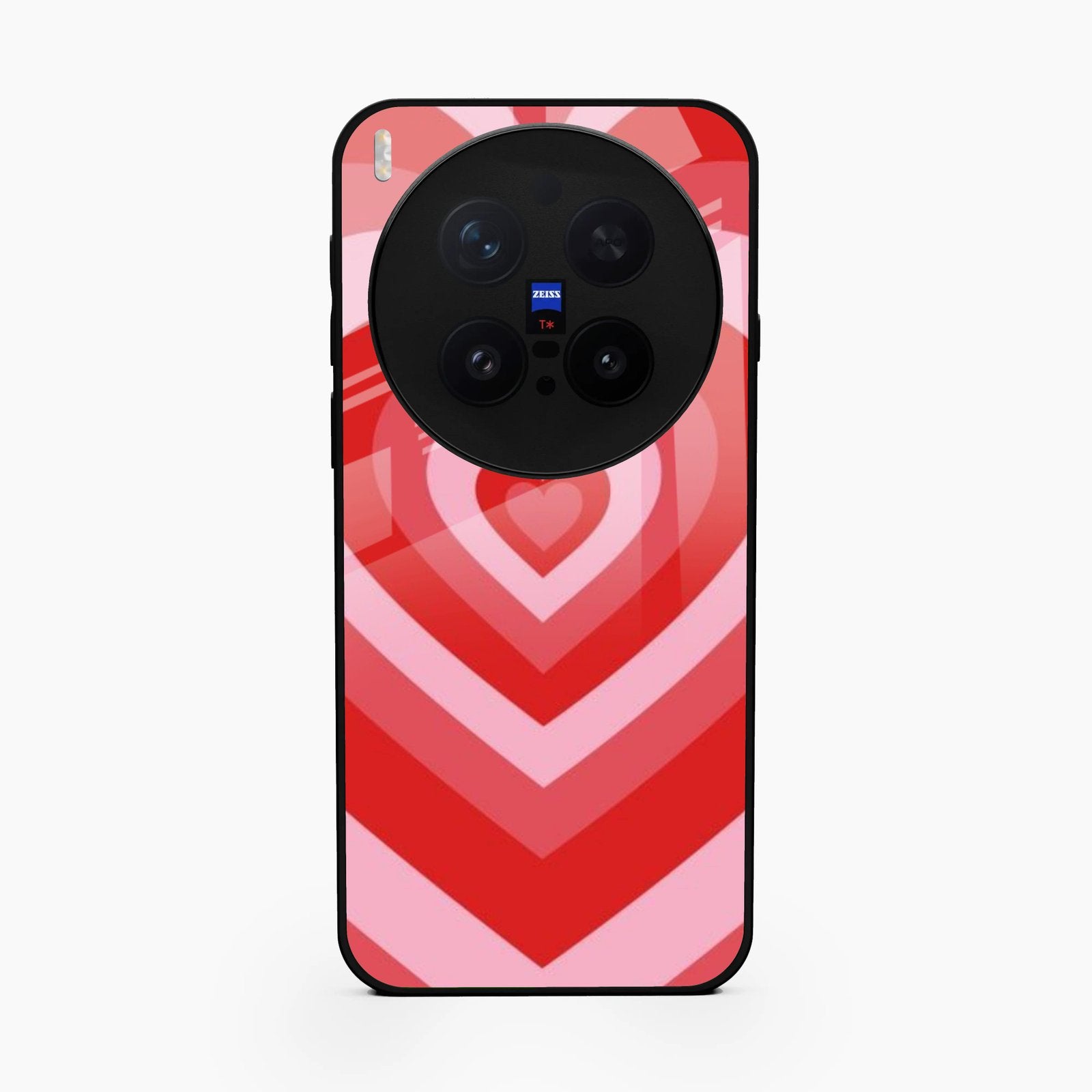 Latte Love Patter Glass Case Cover - Red For Vivo X300 Pro 5G