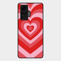 Latte Love Patter Glass Case Cover - Red For Vivo X50 Pro 5G