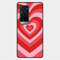Latte Love Patter Glass Case Cover - Red For Vivo X60 Pro Plus 5G
