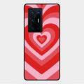 Latte Love Patter Glass Case Cover - Red For Vivo X70 Pro Plus 5G