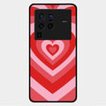 Latte Love Patter Glass Case Cover - Red For Vivo X80 Pro 5G