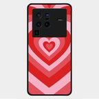 Latte Love Patter Glass Case Cover - Red For Vivo X80 Pro 5G
