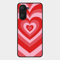 Latte Love Patter Glass Case Cover - Red For Vivo Y18