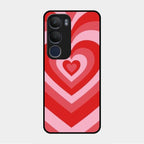 Latte Love Patter Glass Case Cover - Red For Vivo Y29 5G