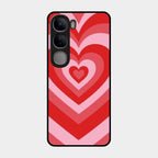Latte Love Patter Glass Case Cover - Red For Vivo Y300 5G
