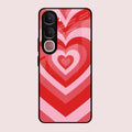Latte Love Patter Glass Case Cover - Red For Vivo Y31 5G