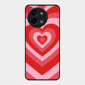 Latte Love Patter Glass Case Cover - Red For Vivo Y58 5G