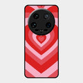Latte Love Patter Glass Case Cover - Red For Xiaomi 14 Ultra