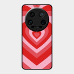Latte Love Patter Glass Case Cover - Red For Xiaomi 14 Ultra
