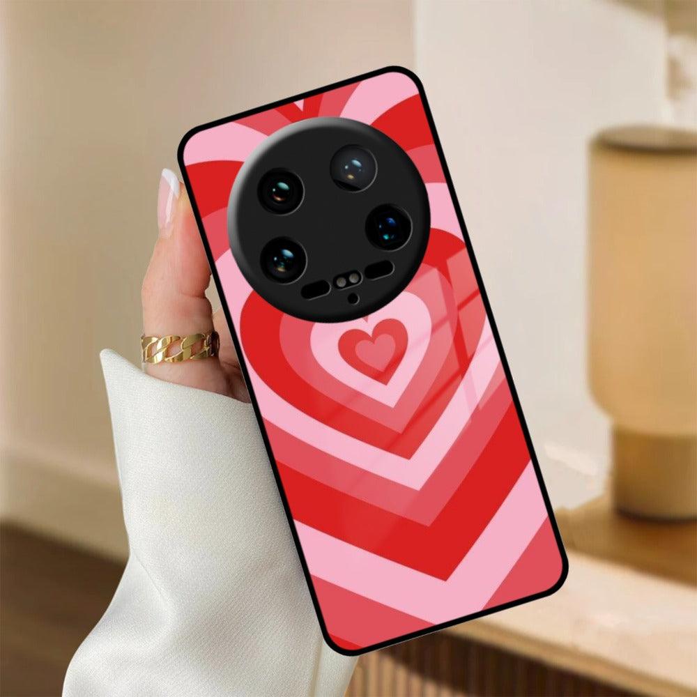 Latte Love Patter Glass Case Cover - Red Redmi/Xiaomi