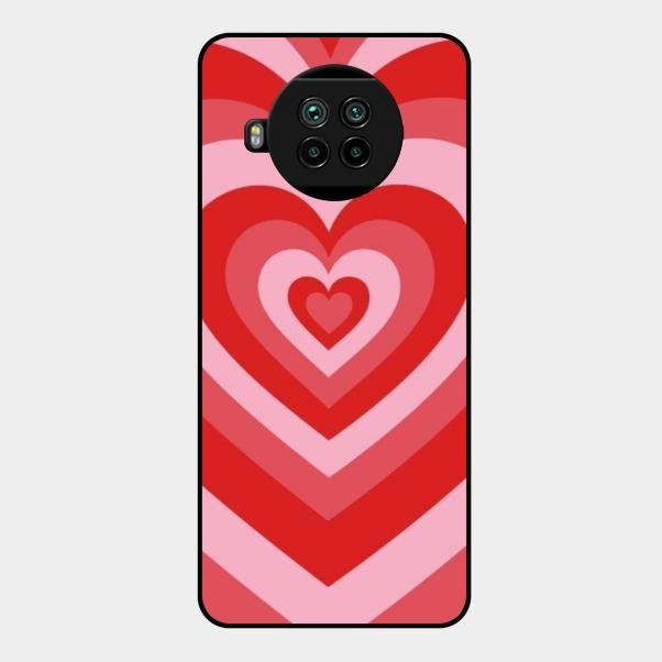 Latte Love Patter Glass Case Cover - Red For Xiaomi Mi 10I 5G
