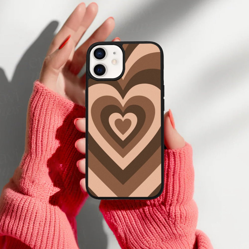 Latte Love Patter Glossy Metal Case Cover Coffee For iPhone